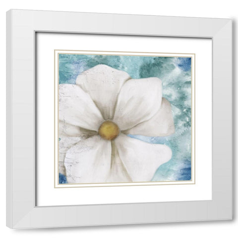 On Teal 1 White Modern Wood Framed Art Print with Double Matting by Allen, Kimberly
