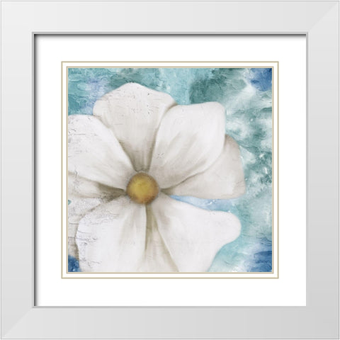 On Teal 1 White Modern Wood Framed Art Print with Double Matting by Allen, Kimberly