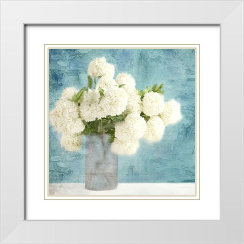 Hydrangea Vase White Modern Wood Framed Art Print with Double Matting by Allen, Kimberly