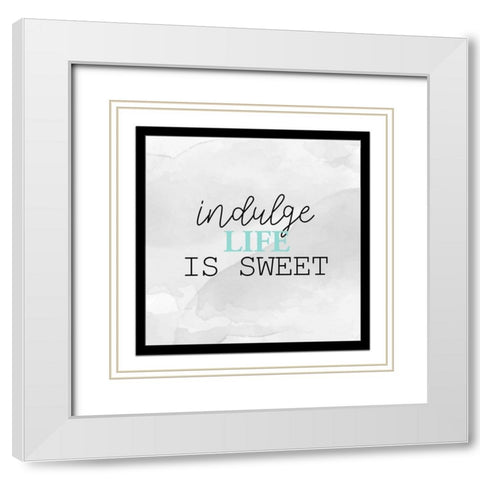 Indulge_Aqua White Modern Wood Framed Art Print with Double Matting by Allen, Kimberly