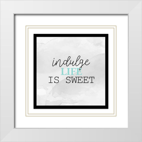 Indulge_Aqua White Modern Wood Framed Art Print with Double Matting by Allen, Kimberly