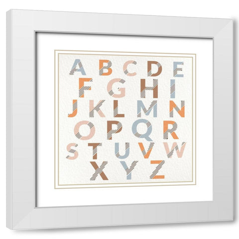 ABC Rainbow 2 White Modern Wood Framed Art Print with Double Matting by Allen, Kimberly