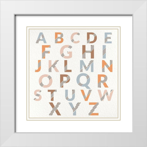 ABC Rainbow 2 White Modern Wood Framed Art Print with Double Matting by Allen, Kimberly