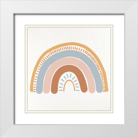 ABC Rainbow 3 White Modern Wood Framed Art Print with Double Matting by Allen, Kimberly