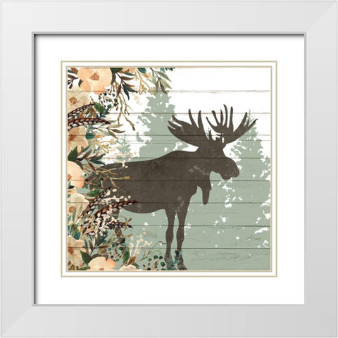 Woodland Floral 1 White Modern Wood Framed Art Print with Double Matting by Allen, Kimberly