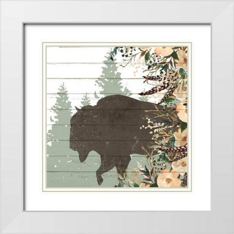 Woodland Floral 3 White Modern Wood Framed Art Print with Double Matting by Allen, Kimberly