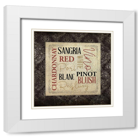 Vineyard View 2 White Modern Wood Framed Art Print with Double Matting by Allen, Kimberly