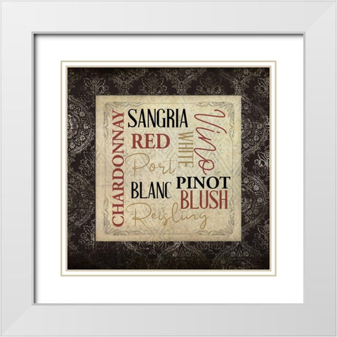 Vineyard View 2 White Modern Wood Framed Art Print with Double Matting by Allen, Kimberly