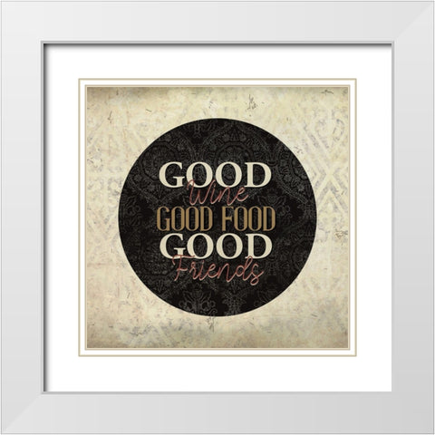 Vineyard View 11 White Modern Wood Framed Art Print with Double Matting by Allen, Kimberly