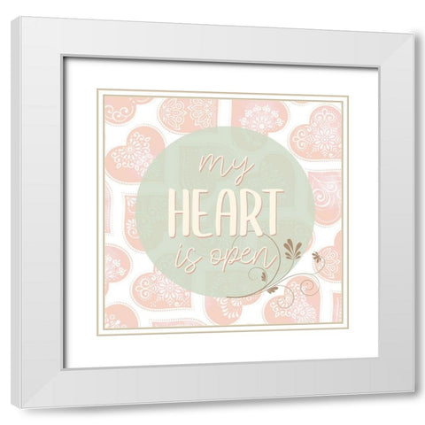My Heart 1 White Modern Wood Framed Art Print with Double Matting by Allen, Kimberly