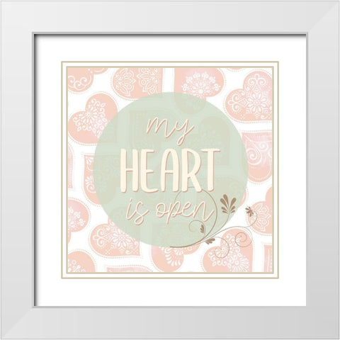 My Heart 1 White Modern Wood Framed Art Print with Double Matting by Allen, Kimberly