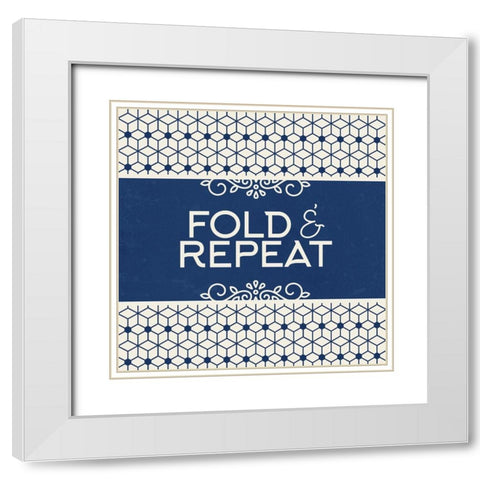 Fold and Repeat White Modern Wood Framed Art Print with Double Matting by Allen, Kimberly