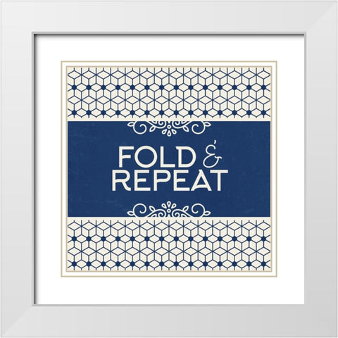 Fold and Repeat White Modern Wood Framed Art Print with Double Matting by Allen, Kimberly