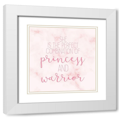 Princess and Warrior 2 V2 White Modern Wood Framed Art Print with Double Matting by Allen, Kimberly