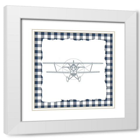 Boy Plaid 1 White Modern Wood Framed Art Print with Double Matting by Allen, Kimberly
