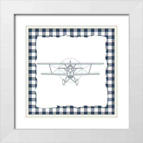 Boy Plaid 1 White Modern Wood Framed Art Print with Double Matting by Allen, Kimberly