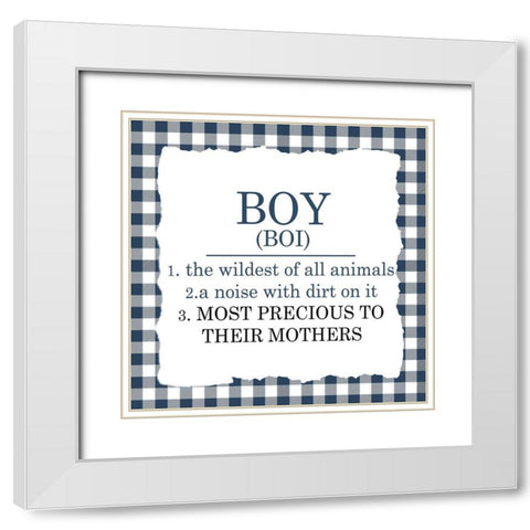 Boy Plaid 2 White Modern Wood Framed Art Print with Double Matting by Allen, Kimberly