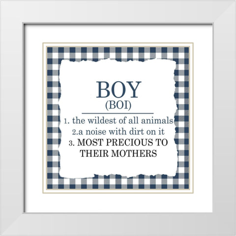 Boy Plaid 2 White Modern Wood Framed Art Print with Double Matting by Allen, Kimberly