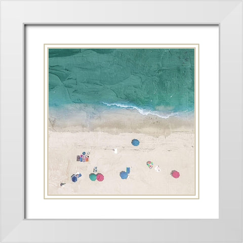 Aerial Beach 1 White Modern Wood Framed Art Print with Double Matting by Allen, Kimberly