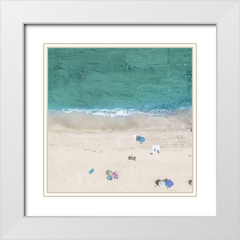Aerial Beach 2 White Modern Wood Framed Art Print with Double Matting by Allen, Kimberly