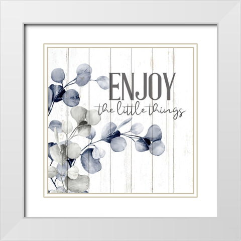 Enjoy and Live 1 White Modern Wood Framed Art Print with Double Matting by Allen, Kimberly