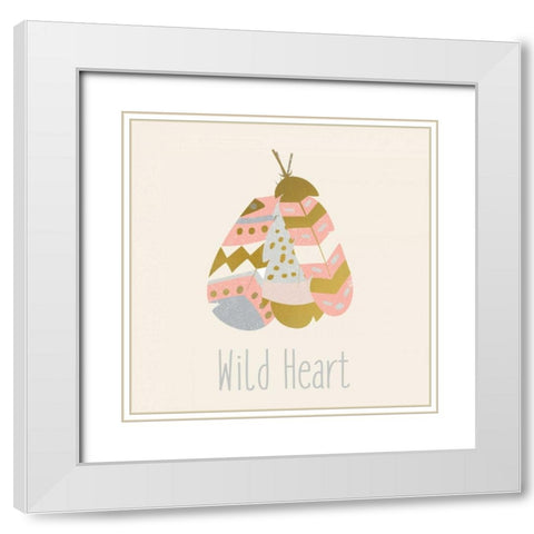 Wild Hearts White Modern Wood Framed Art Print with Double Matting by Allen, Kimberly