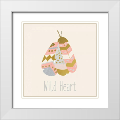 Wild Hearts White Modern Wood Framed Art Print with Double Matting by Allen, Kimberly