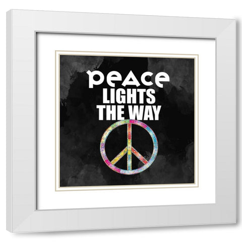 Peace Lights White Modern Wood Framed Art Print with Double Matting by Allen, Kimberly