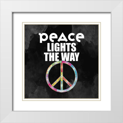 Peace Lights White Modern Wood Framed Art Print with Double Matting by Allen, Kimberly