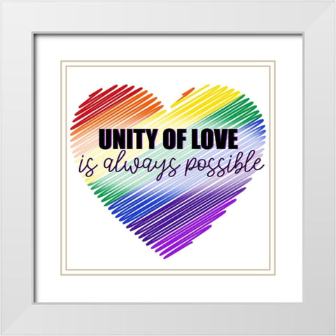 Unity of Love White Modern Wood Framed Art Print with Double Matting by Allen, Kimberly
