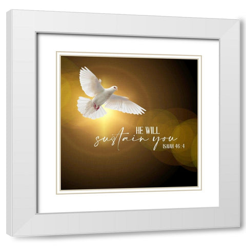 He Will White Modern Wood Framed Art Print with Double Matting by Allen, Kimberly