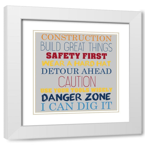 Build Great Things 2 White Modern Wood Framed Art Print with Double Matting by Allen, Kimberly