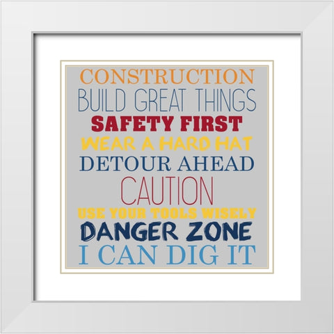Build Great Things 2 White Modern Wood Framed Art Print with Double Matting by Allen, Kimberly