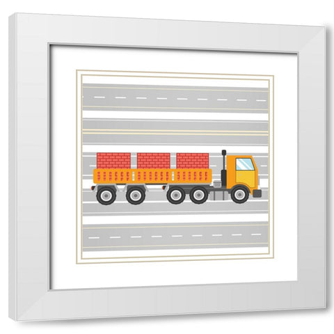 On the Road 4 White Modern Wood Framed Art Print with Double Matting by Allen, Kimberly