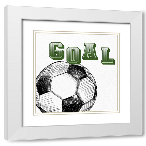 Goal White Modern Wood Framed Art Print with Double Matting by Allen, Kimberly