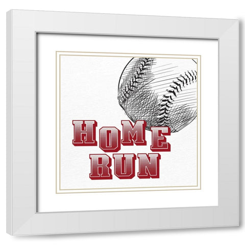 Home Run White Modern Wood Framed Art Print with Double Matting by Allen, Kimberly
