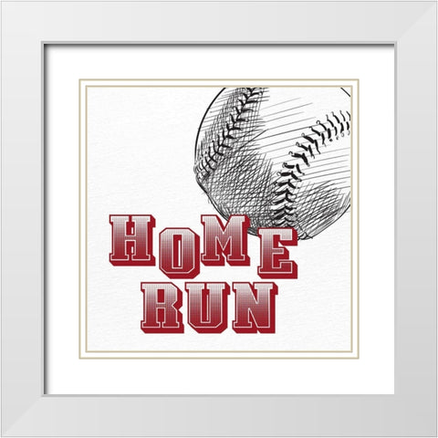 Home Run White Modern Wood Framed Art Print with Double Matting by Allen, Kimberly