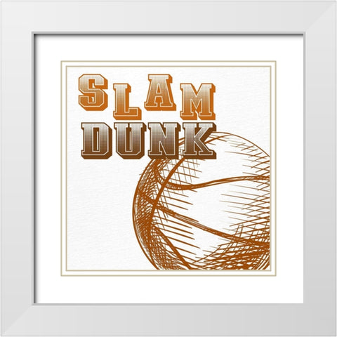 Slam Dunk White Modern Wood Framed Art Print with Double Matting by Allen, Kimberly