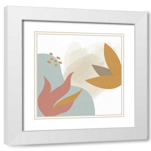 Soft Organics 1 White Modern Wood Framed Art Print with Double Matting by Allen, Kimberly