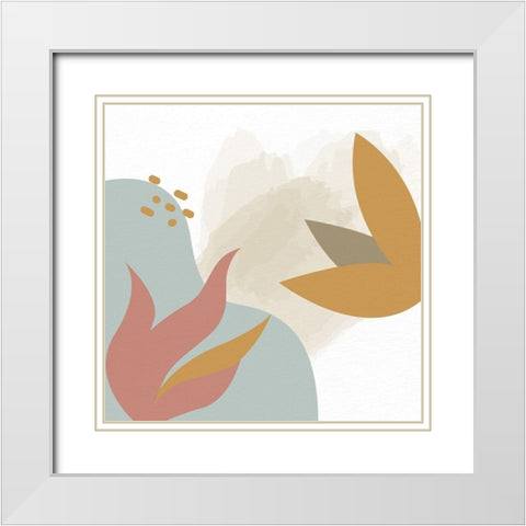 Soft Organics 1 White Modern Wood Framed Art Print with Double Matting by Allen, Kimberly