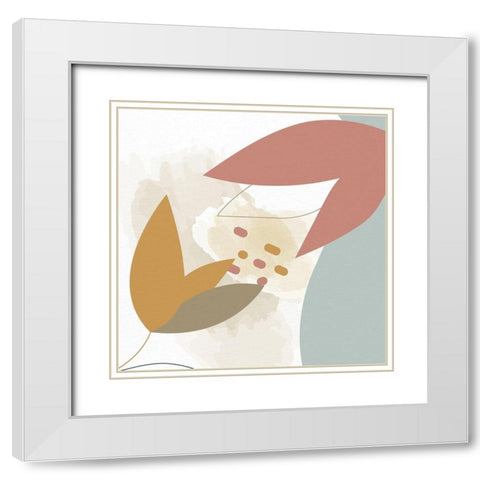 Soft Organics 2 White Modern Wood Framed Art Print with Double Matting by Allen, Kimberly