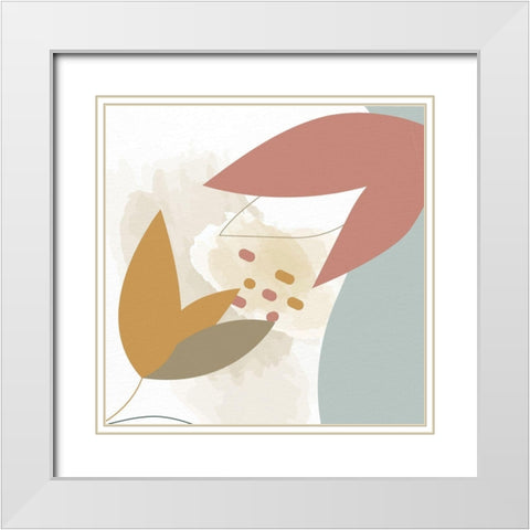 Soft Organics 2 White Modern Wood Framed Art Print with Double Matting by Allen, Kimberly