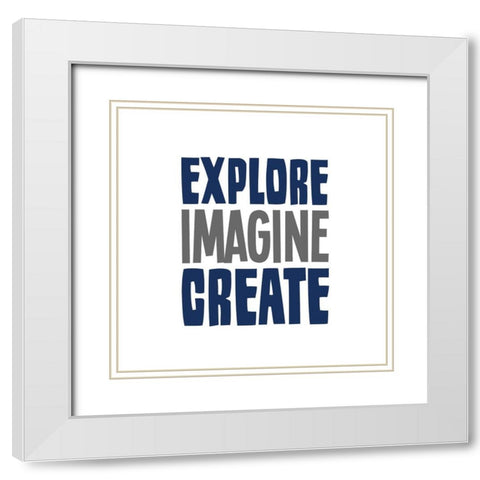 Be Strong 3 White Modern Wood Framed Art Print with Double Matting by Allen, Kimberly