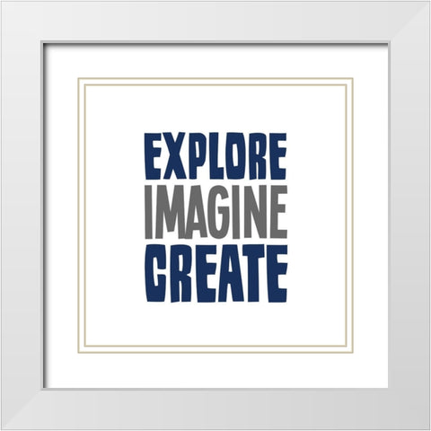 Be Strong 3 White Modern Wood Framed Art Print with Double Matting by Allen, Kimberly