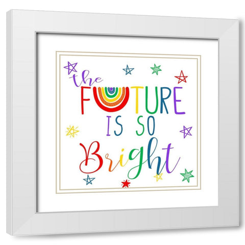 Bright Future 5 White Modern Wood Framed Art Print with Double Matting by Allen, Kimberly