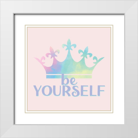 Be Yourself White Modern Wood Framed Art Print with Double Matting by Allen, Kimberly