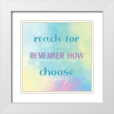 Reach for the Stars White Modern Wood Framed Art Print with Double Matting by Allen, Kimberly