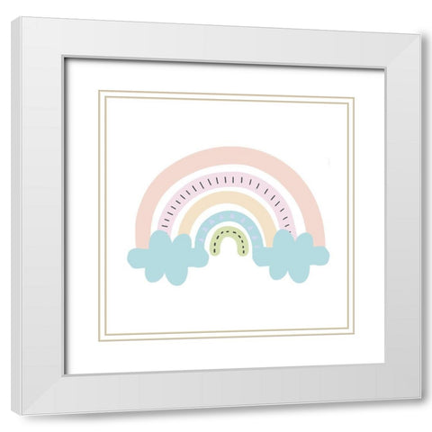 Rainbow White Modern Wood Framed Art Print with Double Matting by Allen, Kimberly