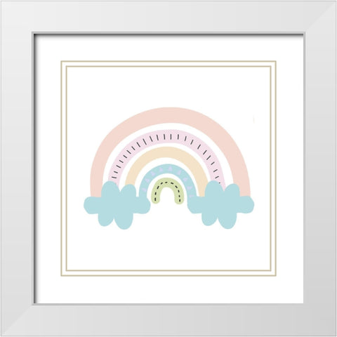 Rainbow White Modern Wood Framed Art Print with Double Matting by Allen, Kimberly
