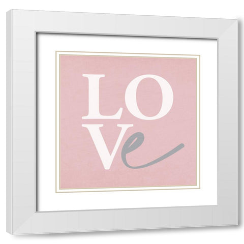 Love White Modern Wood Framed Art Print with Double Matting by Allen, Kimberly